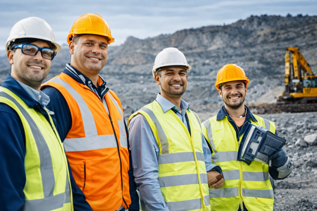 profesionales en sitio minero